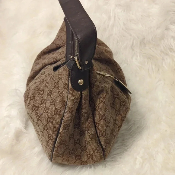 Authentic GUCCI Sukey Shoulder Hand Bag GG Canvas Leather 232955 Brown 4644J - Picture 3 of 12